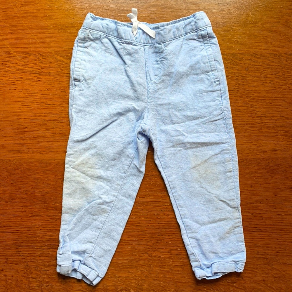 Janie and jack blue linen kids pants